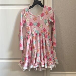 Cheeky plum size 6 Pink Heart Pattern Kids Dress
